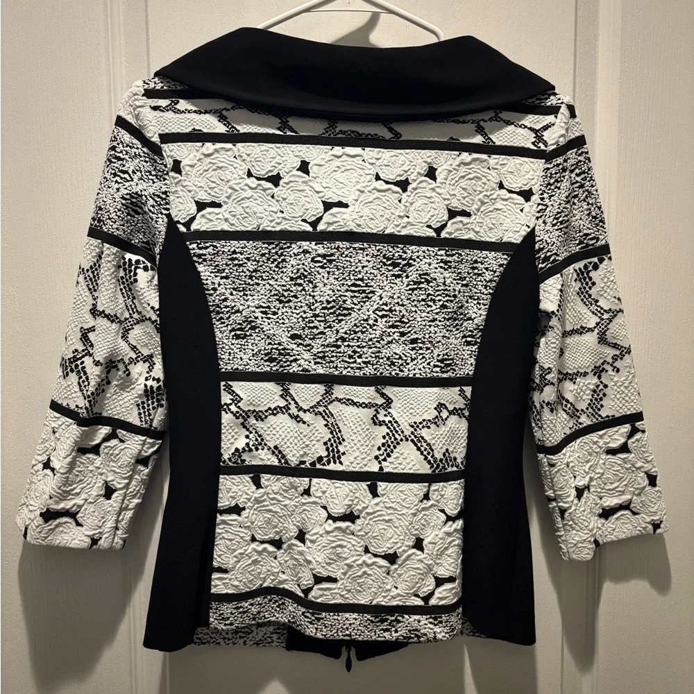 Joseph Ribkoff jacket blazer black and white - Picture 2 of 3